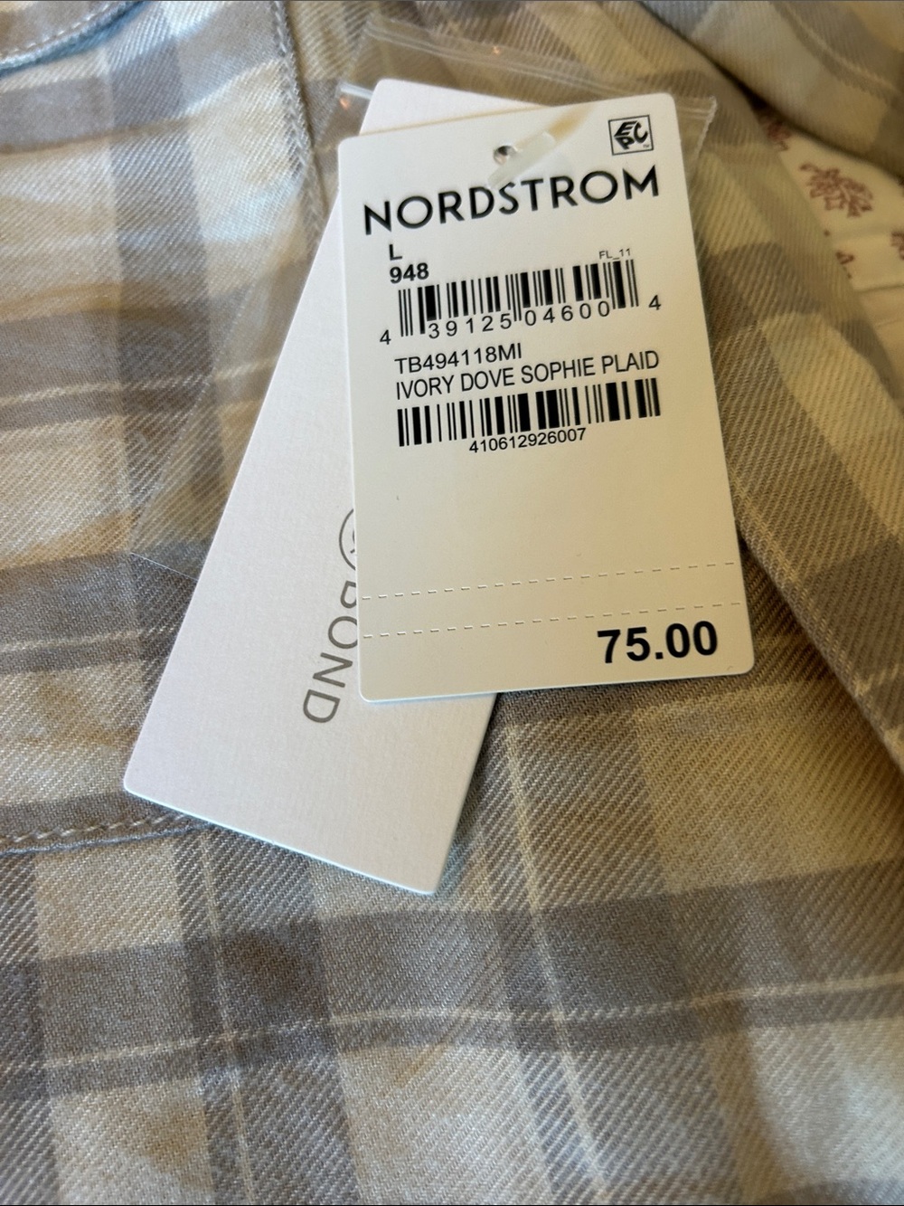 Nordstrom Ivory Dove Sophie Plaid Shirt - Picture 2 of 6